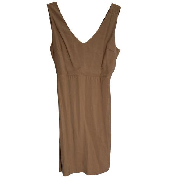 Gilli Drew waist tie mini dress tan size large casual party - Picture 1 of 8